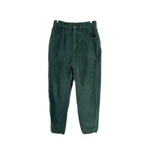 Vintage Lee Size 8 Petite Green Jeans High Rise Mom Jean Tapered Leg 90s